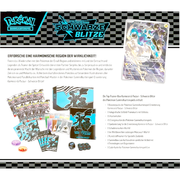Pokemon Top-Trainer-Box Karmesin & Purpur – Schwarze Blitze